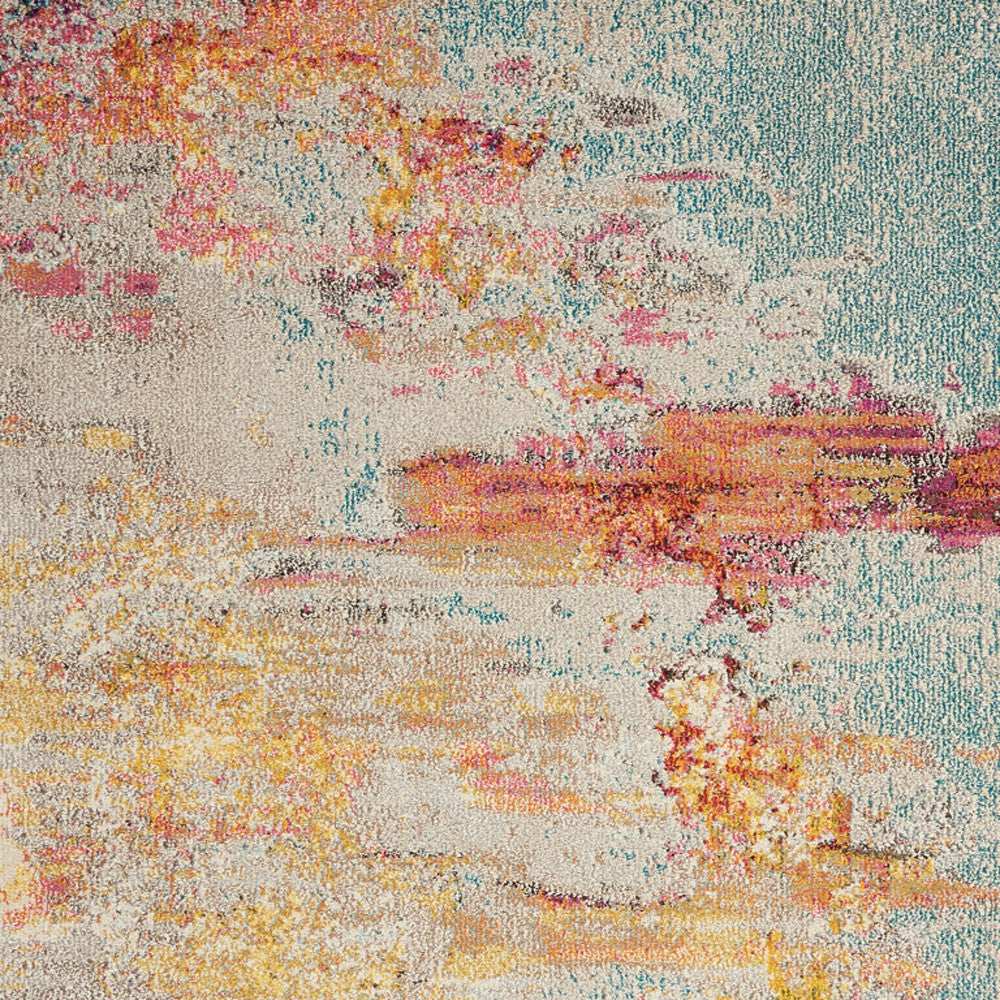 3' X 5' Sealife Abstract Power Loom Non Skid Area Rug - Homeroots - Flyclothing LLC