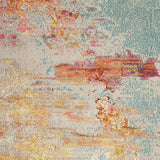 5' X 7' Blue and Orange Abstract Power Loom Area Rug - Homeroots - Flyclothing LLC