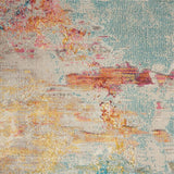 5' X 7' Blue and Orange Abstract Power Loom Area Rug - Homeroots - Flyclothing LLC