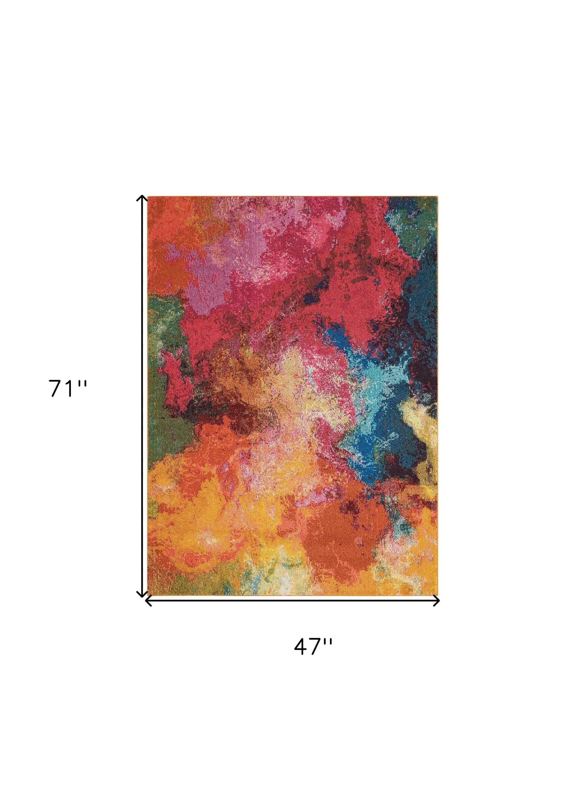 4' X 6' Palette Abstract Power Loom Non Skid Area Rug - Homeroots - Flyclothing LLC