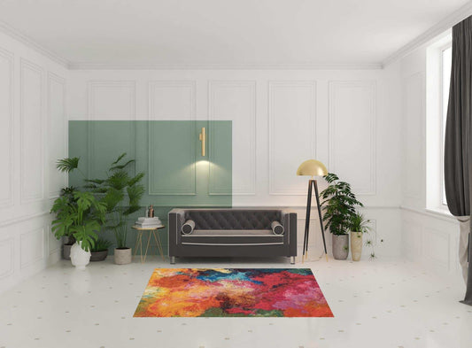 5' X 7' Palette Abstract Power Loom Non Skid Area Rug - Homeroots - Flyclothing LLC