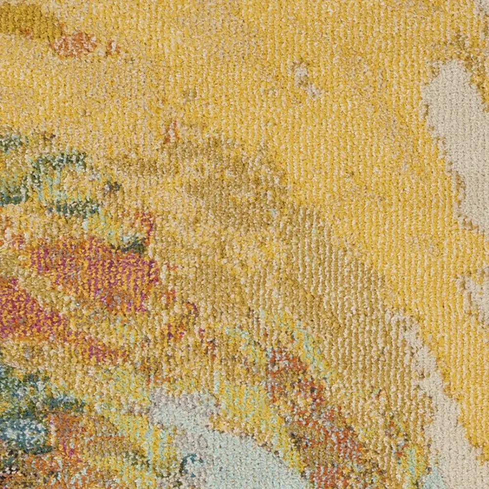 2' X 6' Wave Abstract Power Loom Non Skid Runner Rug - Homeroots - Flyclothing LLC