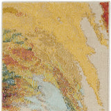 2' X 6' Wave Abstract Power Loom Non Skid Runner Rug - Homeroots - Flyclothing LLC