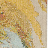 2' X 8' Wave Abstract Power Loom Non Skid Runner Rug - Homeroots - Flyclothing LLC