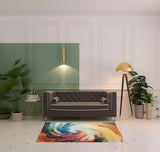 4' X 6' Wave Abstract Power Loom Non Skid Area Rug - Homeroots - Flyclothing LLC
