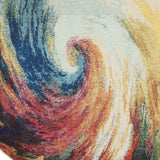 5' X 5' Wave Round Abstract Power Loom Non Skid Area Rug - Homeroots - Flyclothing LLC