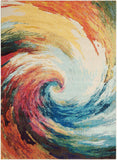 5' X 7' Wave Abstract Power Loom Non Skid Area Rug - Homeroots - Flyclothing LLC