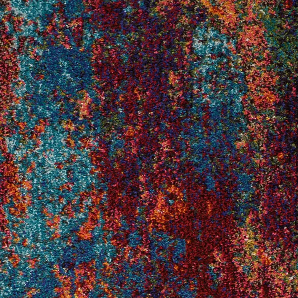 2' X 6' Atlantic Abstract Power Loom Non Skid Runner Rug - Homeroots - Flyclothing LLC