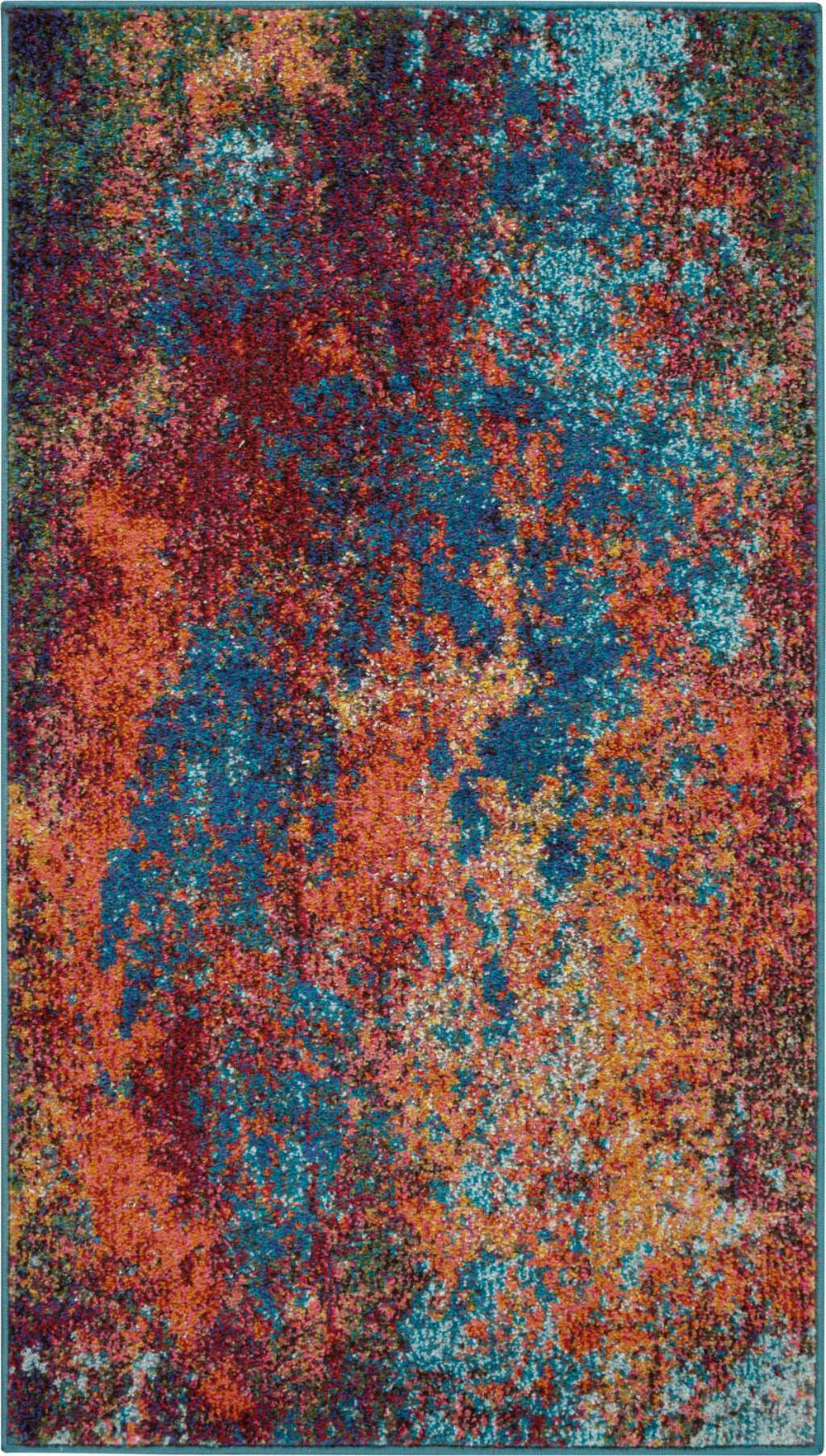 2' X 4' Atlantic Abstract Power Loom Non Skid Area Rug - Homeroots - Flyclothing LLC