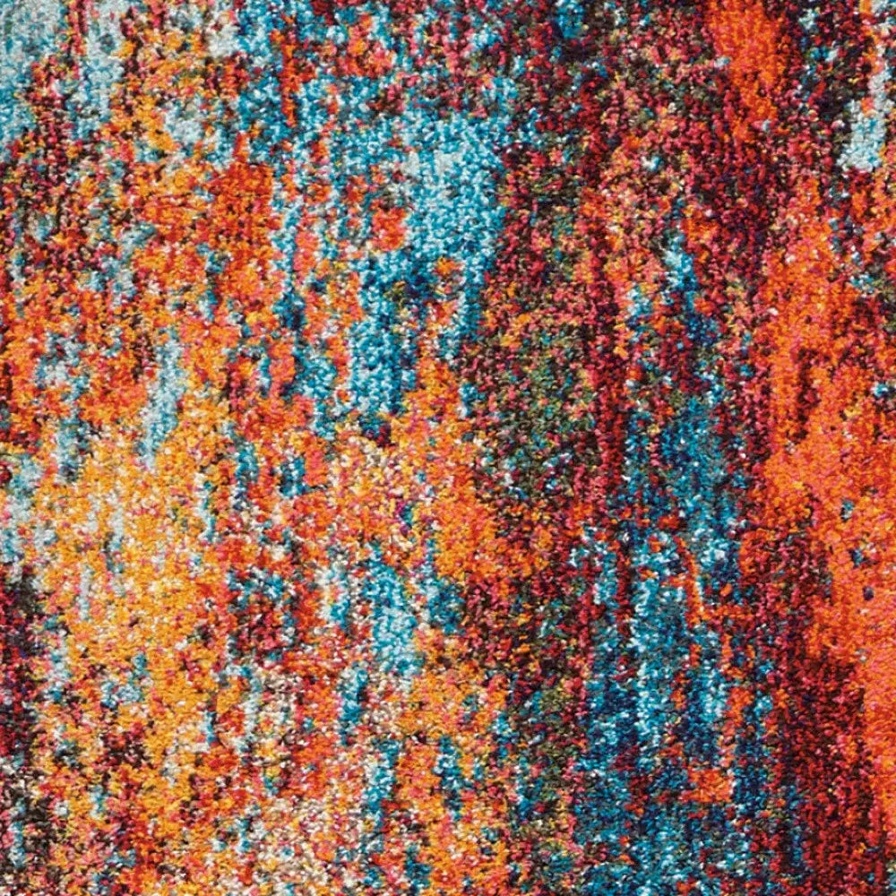 2' X 8' Atlantic Abstract Power Loom Non Skid Runner Rug - Homeroots - Flyclothing LLC