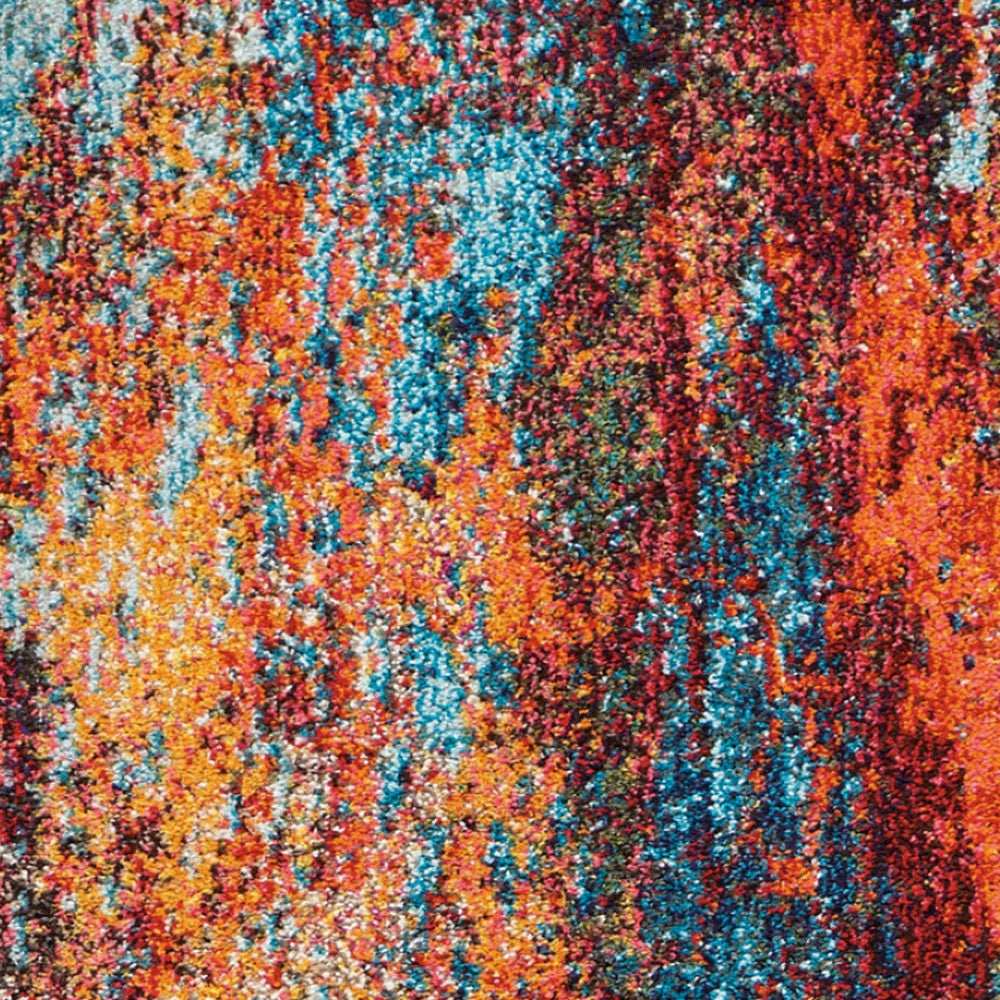 2' X 8' Atlantic Abstract Power Loom Non Skid Runner Rug - Homeroots - Flyclothing LLC