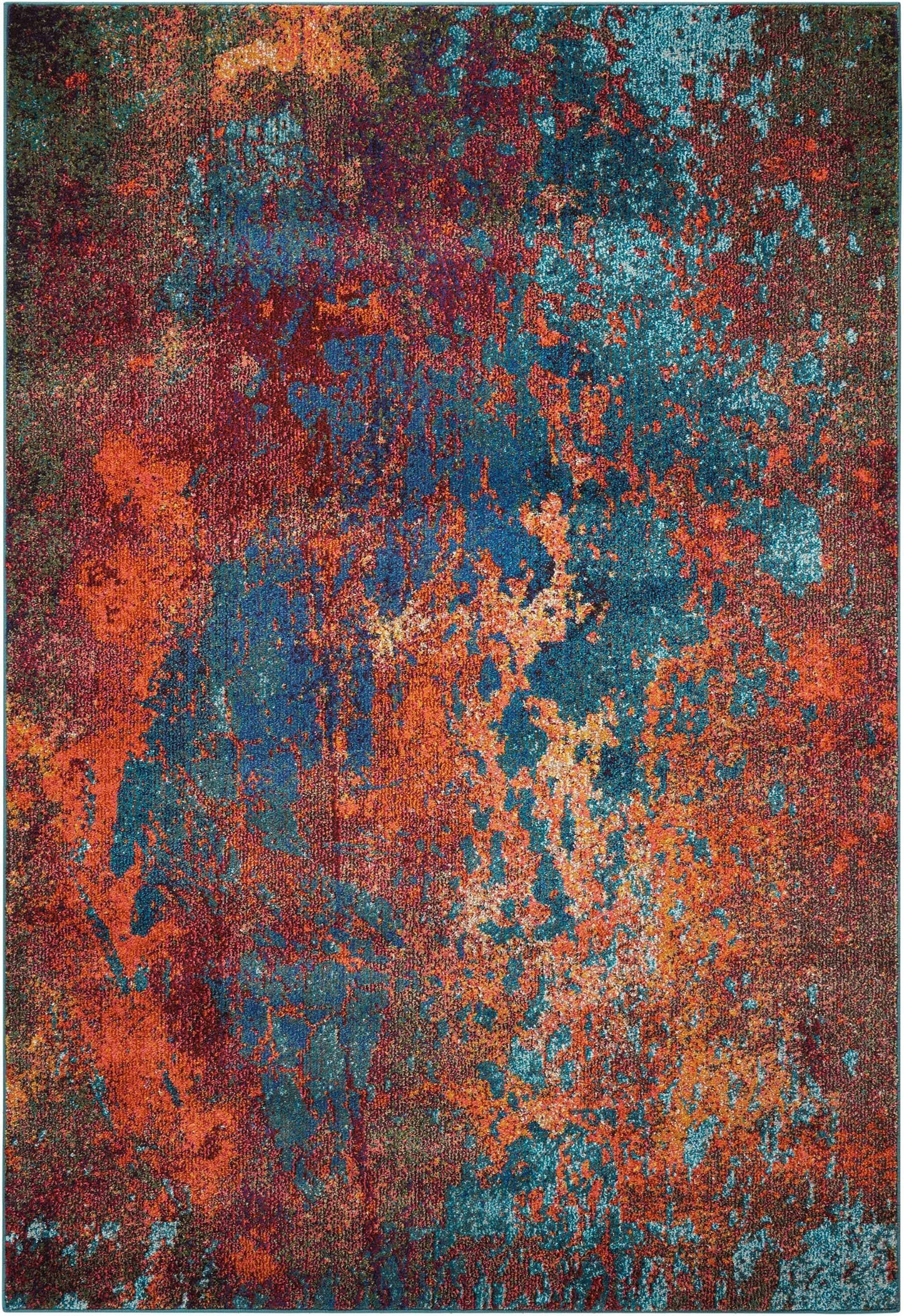 4' X 6' Atlantic Abstract Power Loom Non Skid Area Rug - Homeroots - Flyclothing LLC