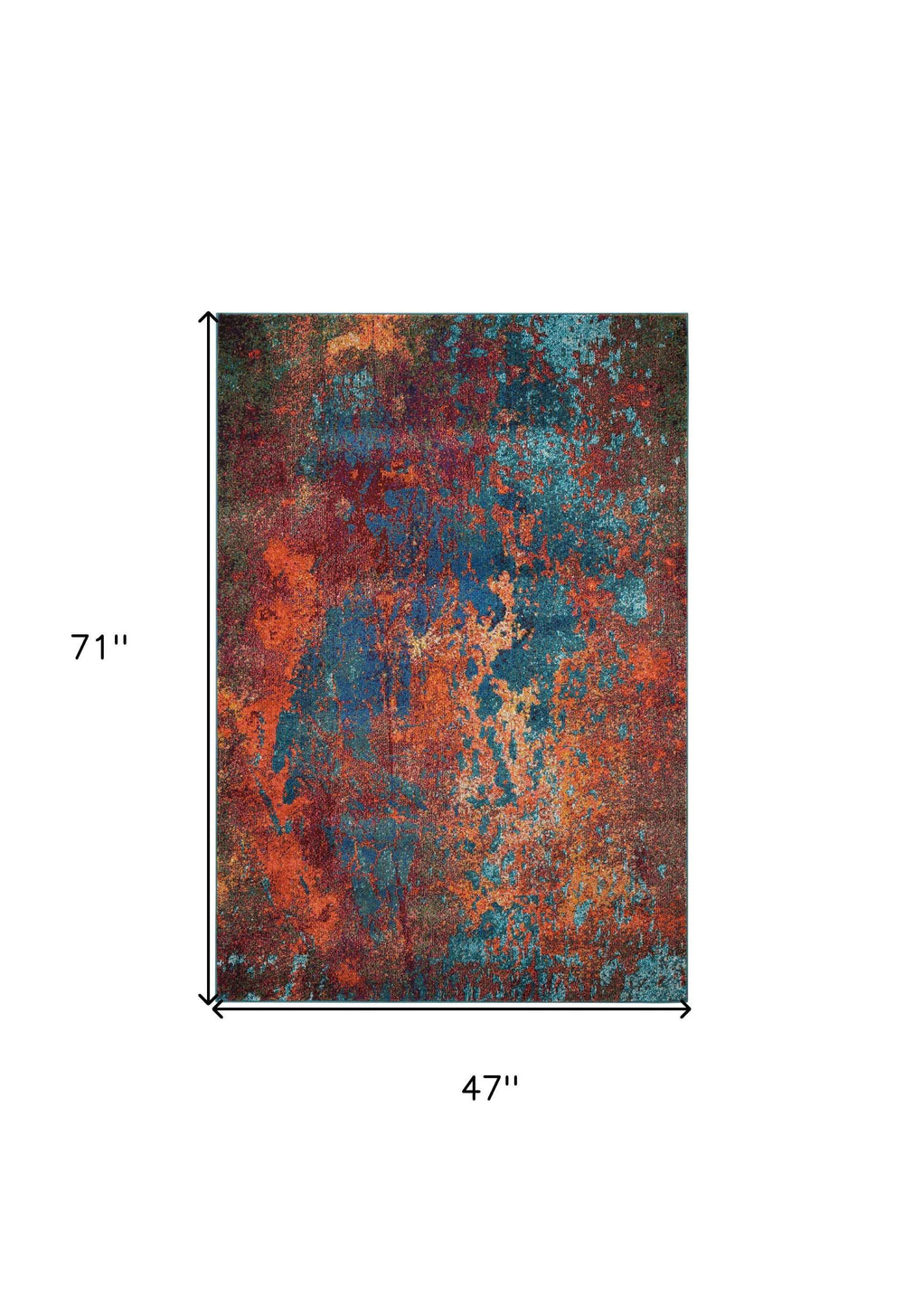 4' X 6' Atlantic Abstract Power Loom Non Skid Area Rug - Homeroots - Flyclothing LLC