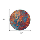 5' X 5' Atlantic Round Abstract Power Loom Non Skid Area Rug - Homeroots - Flyclothing LLC