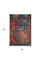 5' X 7' Atlantic Abstract Non Skid Area Rug - Homeroots - Flyclothing LLC