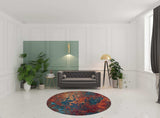 8' X 8' Atlantic Round Abstract Power Loom Non Skid Area Rug - Homeroots - Flyclothing LLC