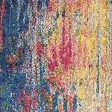 2' X 8' Blue And Yellow Abstract Power Loom Non Skid Runner Rug - Homeroots - Flyclothing LLC