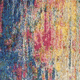 2' X 8' Blue And Yellow Abstract Power Loom Non Skid Runner Rug - Homeroots - Flyclothing LLC