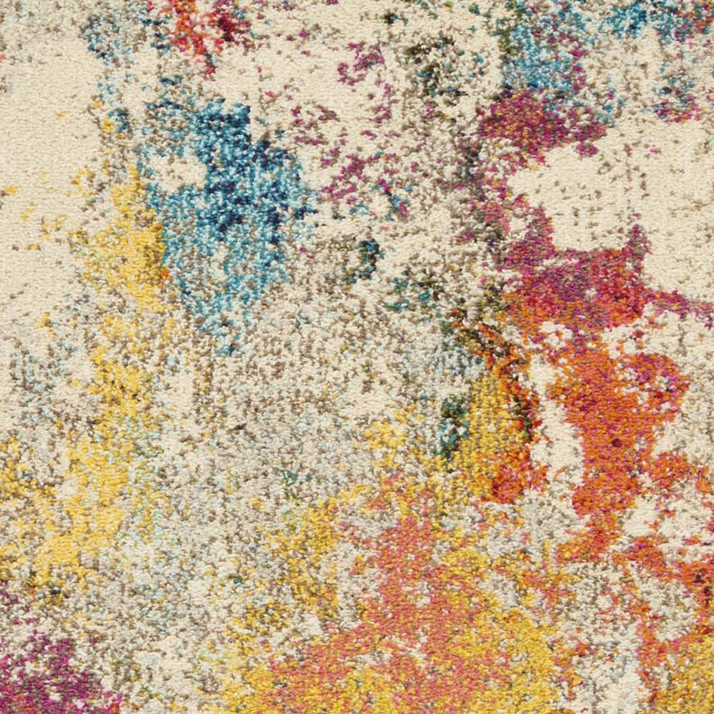 2' X 4' Ivory Abstract Power Loom Non Skid Area Rug - Homeroots - Flyclothing LLC