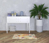 2' X 4' Ivory Abstract Power Loom Non Skid Area Rug - Homeroots