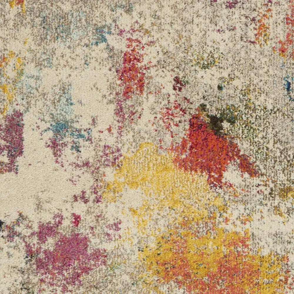 3' X 5' Ivory Abstract Power Loom Non Skid Area Rug - Homeroots - Flyclothing LLC