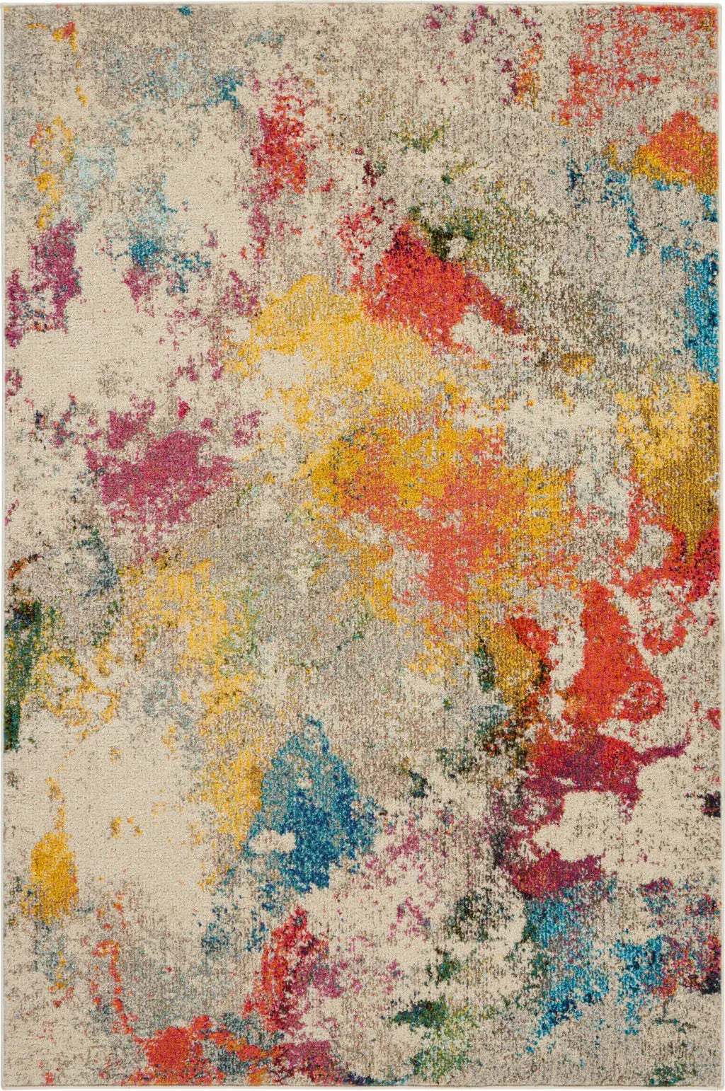 5' X 7' Ivory Abstract Power Loom Non Skid Area Rug - Homeroots - Flyclothing LLC