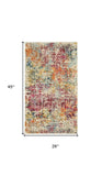 2' X 4' Pink Abstract Power Loom Distressed Non Skid Area Rug - Homeroots - Flyclothing LLC