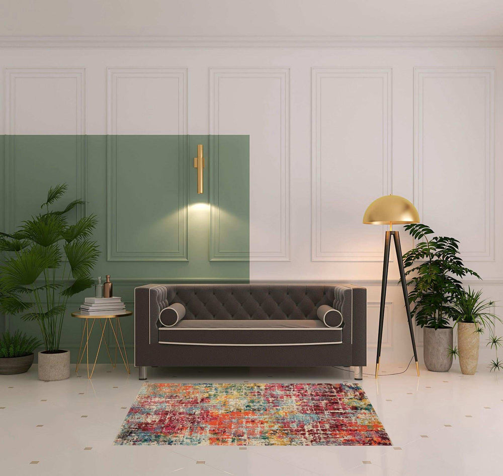 4' X 6' Pink Abstract Power Loom Distressed Non Skid Area Rug - Homeroots - Flyclothing LLC