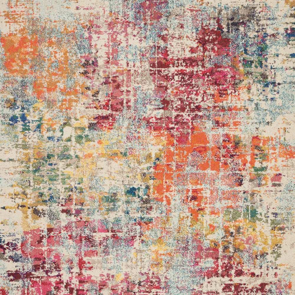 5' X 7' Pink Abstract Power Loom Distressed Non Skid Area Rug - Homeroots - Flyclothing LLC