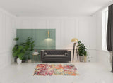 5' X 7' Pink Abstract Power Loom Distressed Non Skid Area Rug - Homeroots - Flyclothing LLC