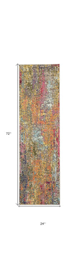 2' X 6' Sunset Abstract Power Loom Non Skid Area Rug - Homeroots - Flyclothing LLC