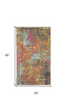 2' X 4' Sunset Abstract Power Loom Non Skid Area Rug - Homeroots - Flyclothing LLC