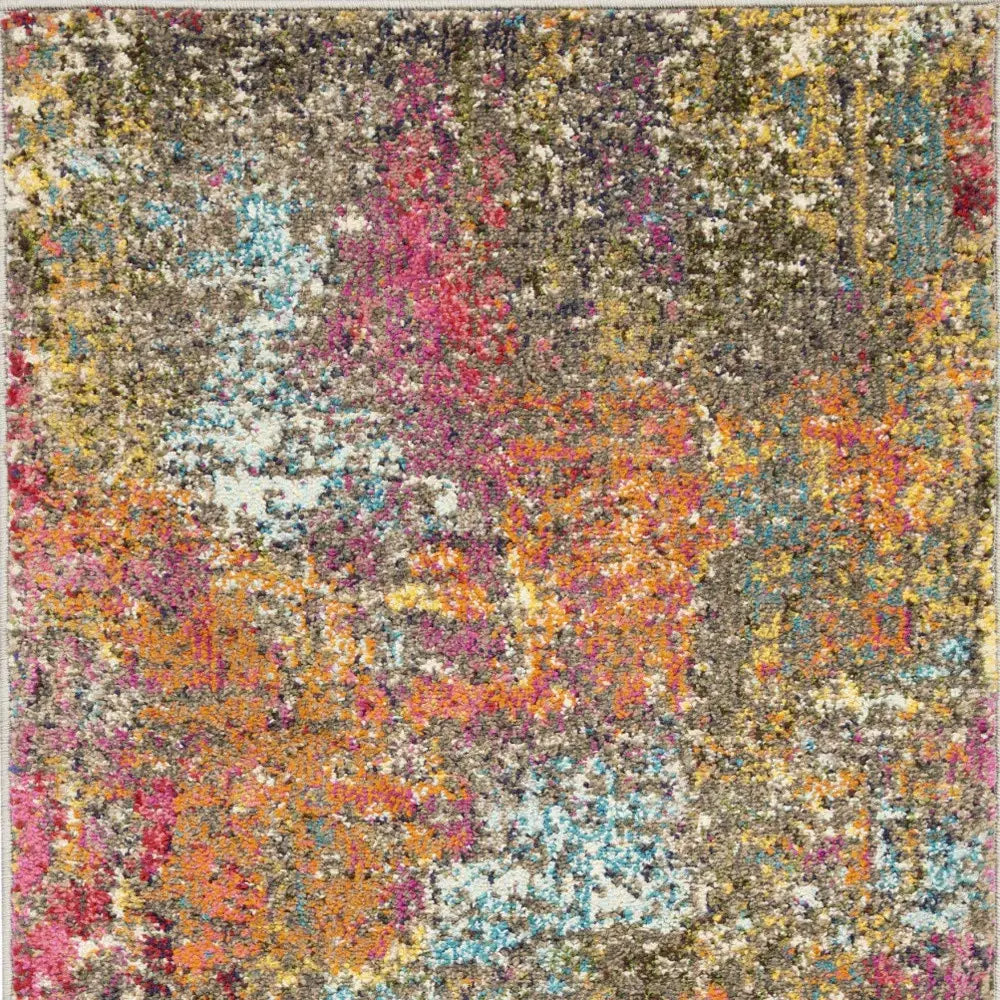 2' X 4' Sunset Abstract Power Loom Non Skid Area Rug - Homeroots - Flyclothing LLC