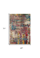 4' X 6' Sunset Abstract Power Loom Non Skid Area Rug - Homeroots - Flyclothing LLC