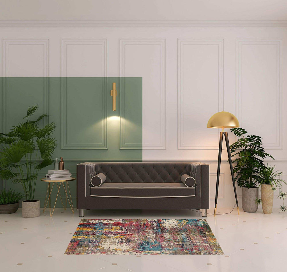 4' X 6' Sunset Abstract Power Loom Non Skid Area Rug - Homeroots - Flyclothing LLC