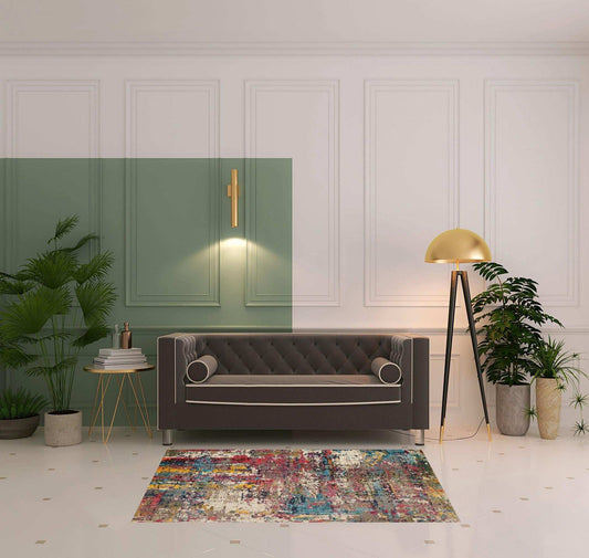 4' X 6' Sunset Abstract Power Loom Non Skid Area Rug - Homeroots - Flyclothing LLC
