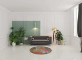 5' X 5' Sunset Round Abstract Power Loom Non Skid Area Rug - Homeroots - Flyclothing LLC