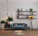 4' X 4' Multicolor Round Abstract Power Loom Non Skid Area Rug - Homeroots - Flyclothing LLC
