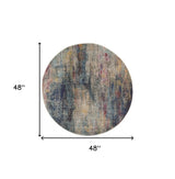 4' X 4' Multicolor Round Abstract Power Loom Non Skid Area Rug - Homeroots - Flyclothing LLC