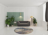 8' X 8' Multicolor Round Abstract Power Loom Non Skid Area Rug - Homeroots - Flyclothing LLC