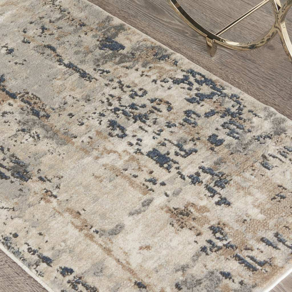 2' X 4' Beige And Grey Abstract Power Loom Non Skid Area Rug - Homeroots - Flyclothing LLC