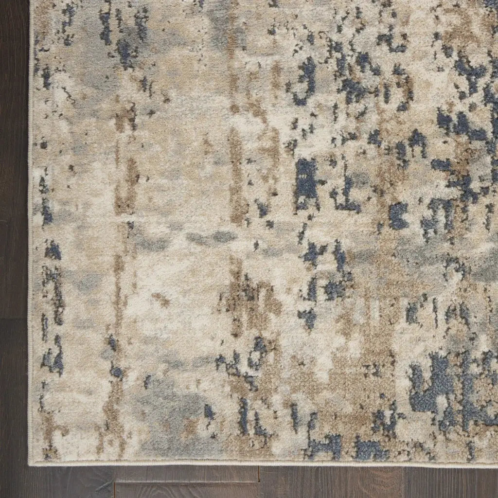 2' X 4' Beige And Grey Abstract Power Loom Non Skid Area Rug - Homeroots - Flyclothing LLC