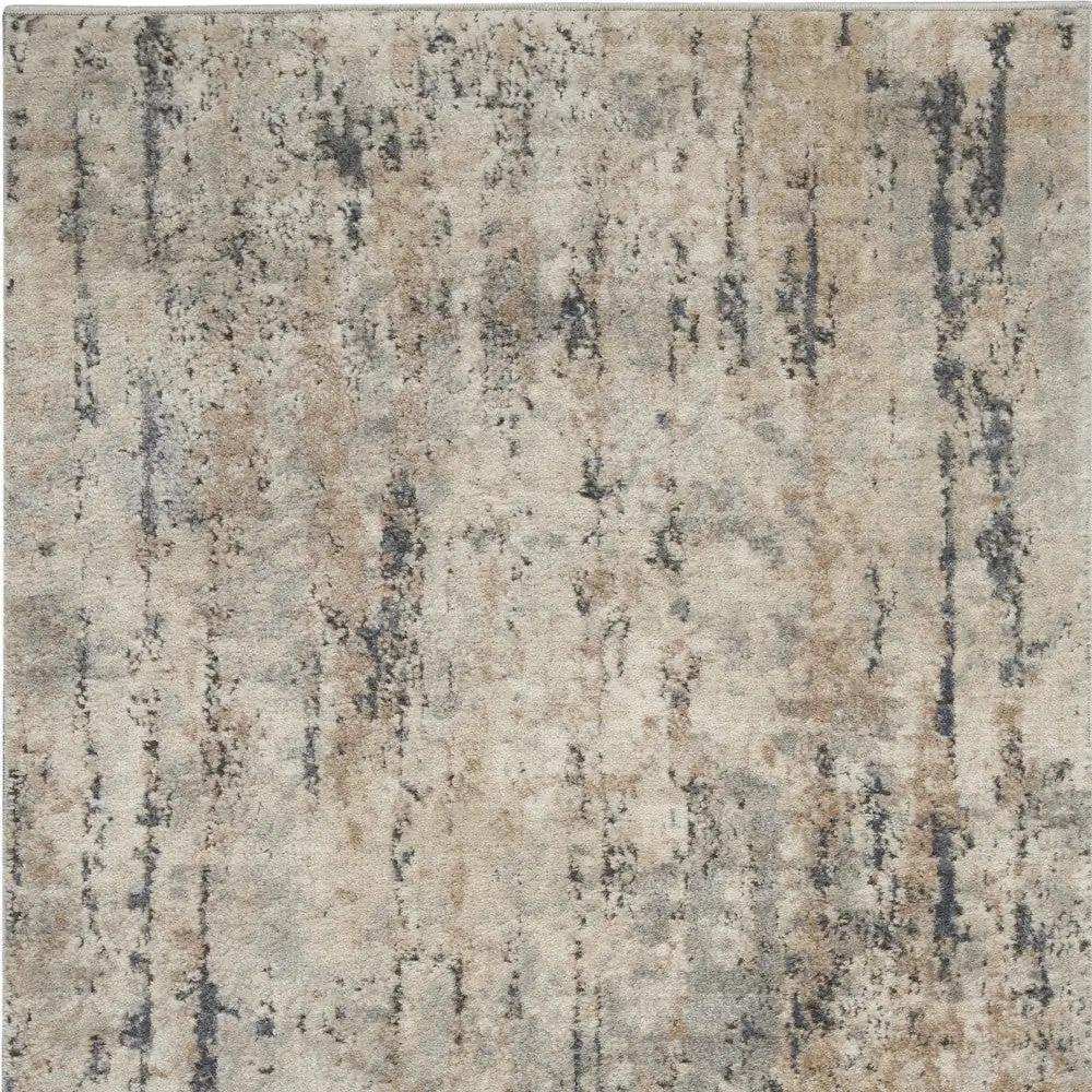 3' X 5' Beige And Grey Abstract Power Loom Non Skid Area Rug - Homeroots - Flyclothing LLC