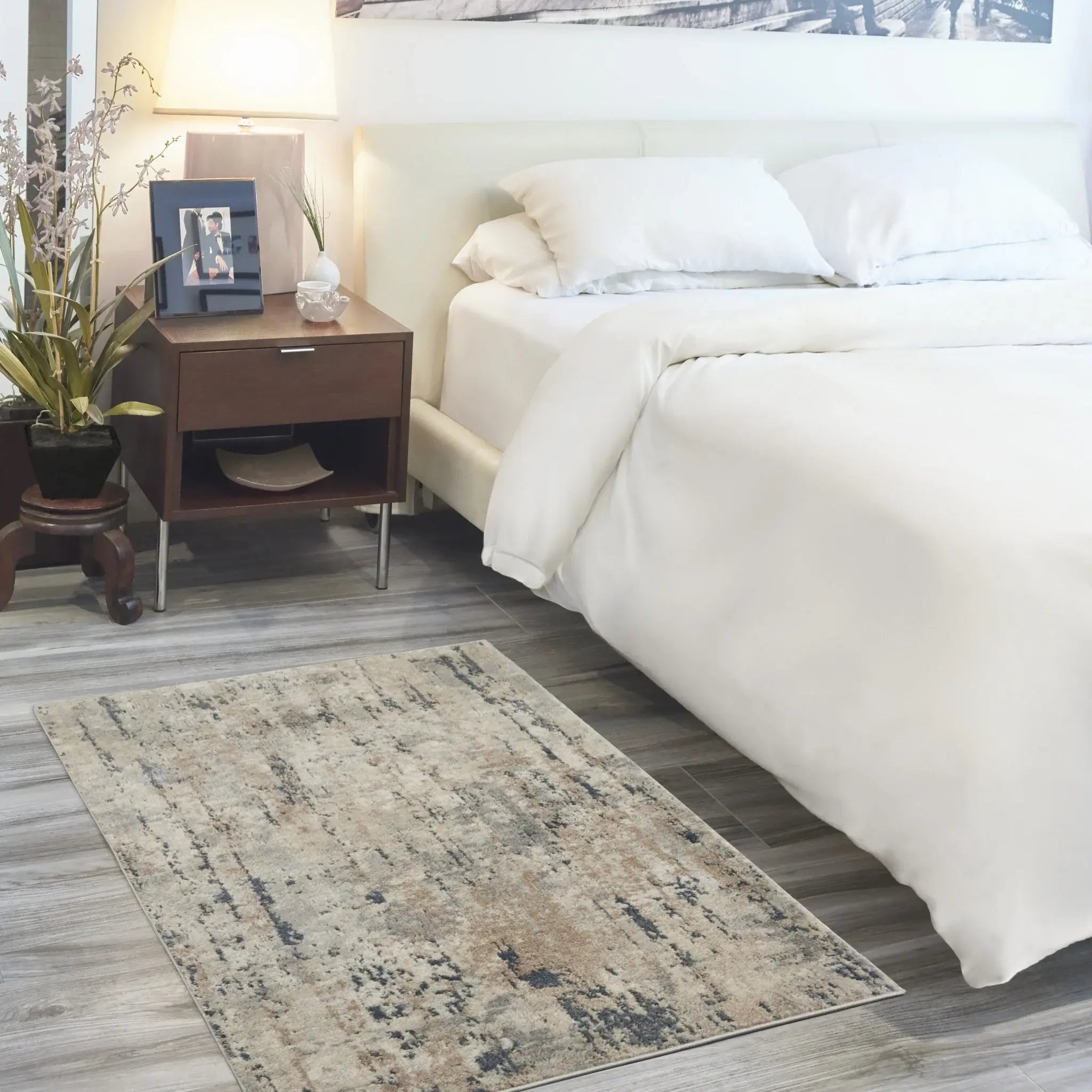 3' X 5' Beige And Grey Abstract Power Loom Non Skid Area Rug - Homeroots - Flyclothing LLC
