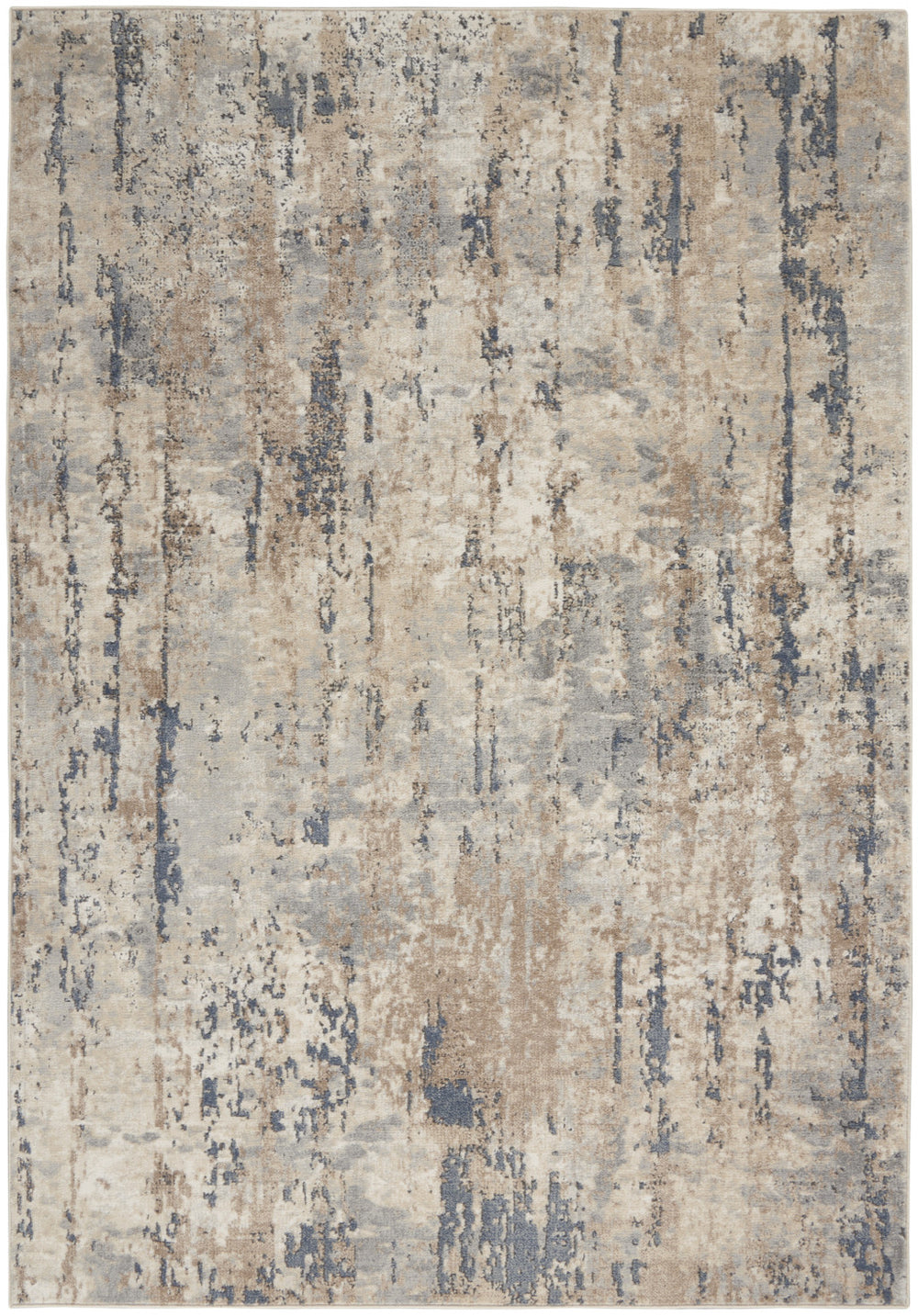 4' X 6' Beige And Grey Abstract Power Loom Non Skid Area Rug - Homeroots
