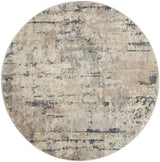 4' X 4' Beige And Grey Round Abstract Power Loom Non Skid Area Rug - Homeroots - Flyclothing LLC
