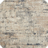 4' X 4' Beige And Grey Round Abstract Power Loom Non Skid Area Rug - Homeroots