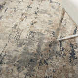 4' X 4' Beige And Grey Round Abstract Power Loom Non Skid Area Rug - Homeroots - Flyclothing LLC