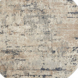 5' X 5' Beige And Grey Round Abstract Power Loom Non Skid Area Rug - Homeroots