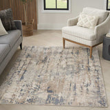 5' X 7' Beige And Grey Abstract Power Loom Non Skid Area Rug - Homeroots - Flyclothing LLC